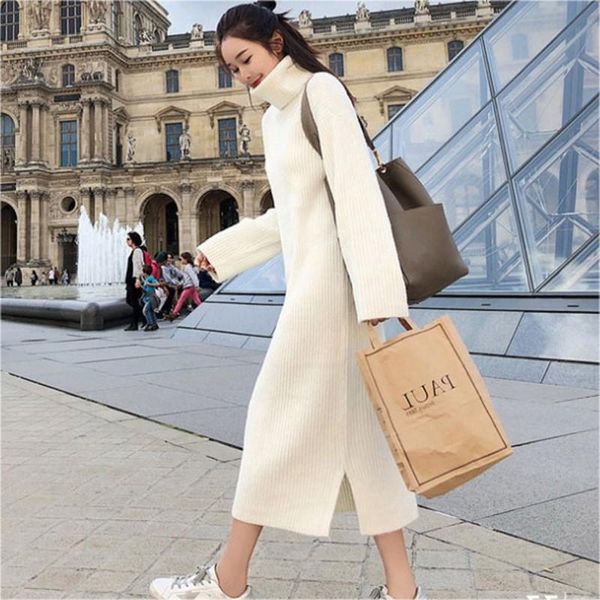 casual dresses autumn winter solid color loose large size long section high neck knitting fashion pullovers sweater dress vestidos, Black;gray
casual dresses autumn winter solid color loose large size long section high neck knitting fashion pullovers sweater dress vestidos, Black;gray