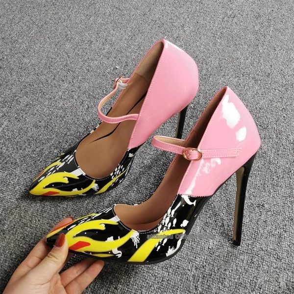 mixed color patent leather women thin high heel pumps pointed toe heels dress shoes stilettos 34-43, Black
mixed color patent leather women thin high heel pumps pointed toe heels dress shoes stilettos 34-43, Black