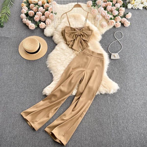 women's two piece pants singreiny women summer korean streetwear set sleeveless short strap y2k +high waist wide leg long suits, White
women's two piece pants singreiny women summer korean streetwear set sleeveless short strap y2k +high waist wide leg long suits, White