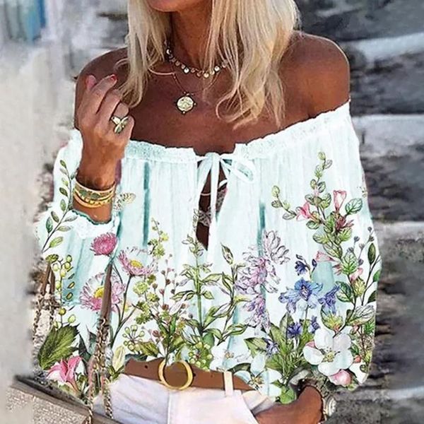 women's blouses & shirts boho blouse slash neck long sleeve floral printed off shoulder summer blusas plus size pullover, White
women's blouses & shirts boho blouse slash neck long sleeve floral printed off shoulder summer blusas plus size pullover, White