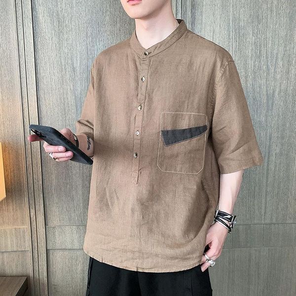 men's casual shirts summer shirt trend short-sleeved thin section japanese fashion all-match western style, White;black
men's casual shirts summer shirt trend short-sleeved thin section japanese fashion all-match western style, White;black