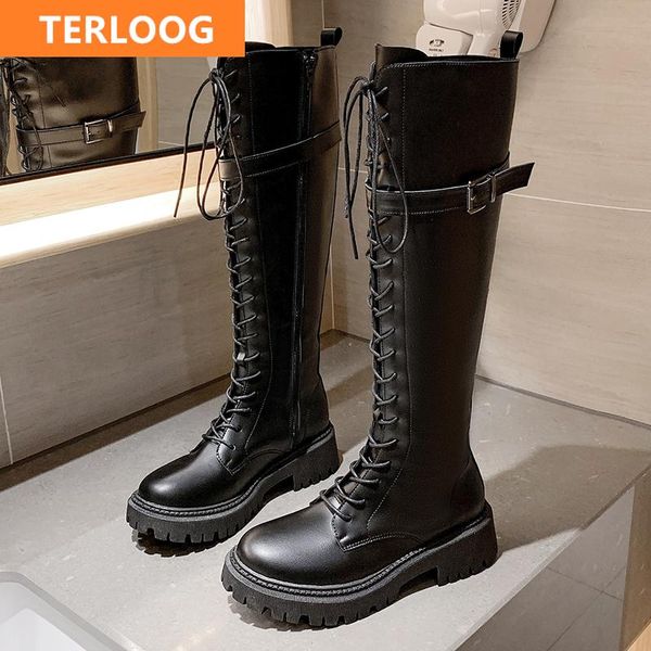 boots 2021 autumn winter women's warm snow thick-soled flats shoes knee-high modern gladiator rome lace up goth, Black 
boots 2021 autumn winter women's warm snow thick-soled flats shoes knee-high modern gladiator rome lace up goth, Black