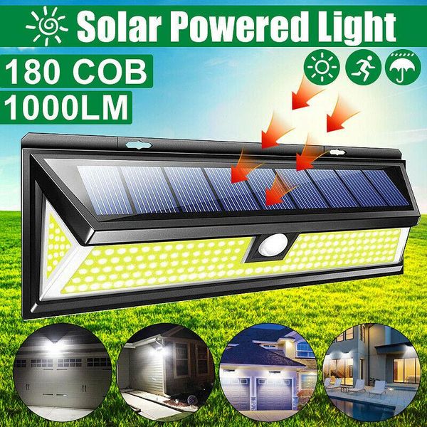 solar lamps 1000lm light 180 cob wall mount water proof outdoor garden security motion sensor led lamp for patio corridor
solar lamps 1000lm light 180 cob wall mount water proof outdoor garden security motion sensor led lamp for patio corridor