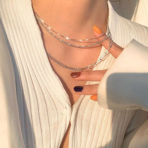 shining star river italian flash chain snake bone super fairy high grade sier necklace, Silver
shining star river italian flash chain snake bone super fairy high grade sier necklace, Silver