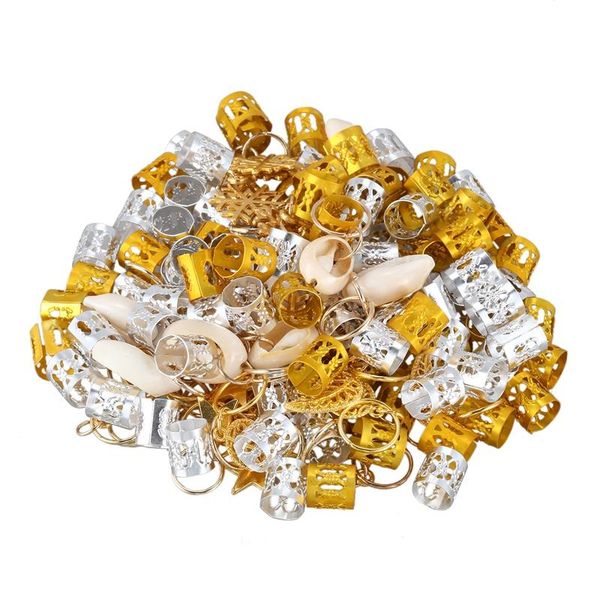 other 164pcs metal african hair rings tubes cuffs charms braid jewelry dreadlock decorations dread beads accessories, Golden;white
other 164pcs metal african hair rings tubes cuffs charms braid jewelry dreadlock decorations dread beads accessories, Golden;white