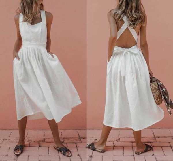 casual dresses summer back hollow out cross long women robe femme white red black pink a-line beach es f20o, Black;gray
casual dresses summer back hollow out cross long women robe femme white red black pink a-line beach es f20o, Black;gray