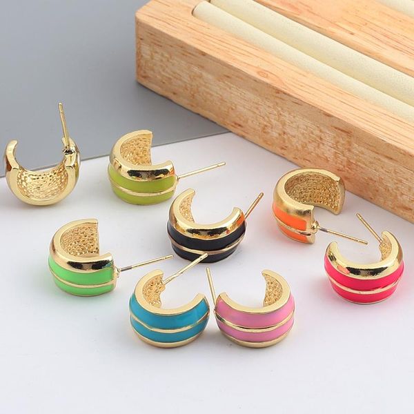 hoop & huggie lady cute candy color c-shape huggies earrings for women fashion girls multicolor enamel hanging wholesale, Golden;silver
hoop & huggie lady cute candy color c-shape huggies earrings for women fashion girls multicolor enamel hanging wholesale, Golden;silver