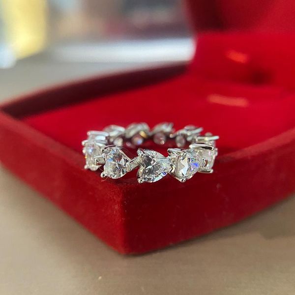 cluster rings 2021 women classic solid 925 sterling silver and heart stone linked engagement cute jewelry for wedding party, Golden;silver
cluster rings 2021 women classic solid 925 sterling silver and heart stone linked engagement cute jewelry for wedding party, Golden;silver