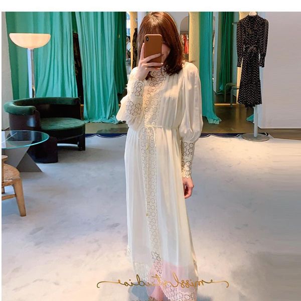 casual dresses autumn long sleeve waist lace stitching solid slim elegant women maxi dress vestidos, Black;gray
casual dresses autumn long sleeve waist lace stitching solid slim elegant women maxi dress vestidos, Black;gray