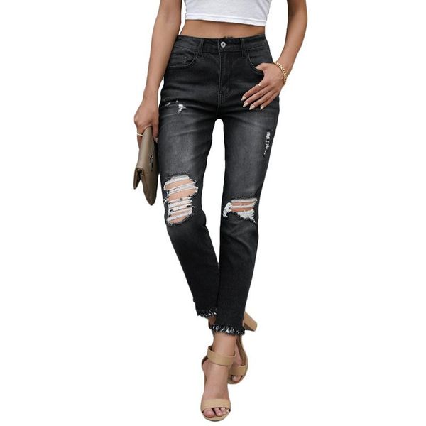 women's jeans shichao 2021 european and american frayed cropped trousers for women ripped cargo pants, Blue
women's jeans shichao 2021 european and american frayed cropped trousers for women ripped cargo pants, Blue