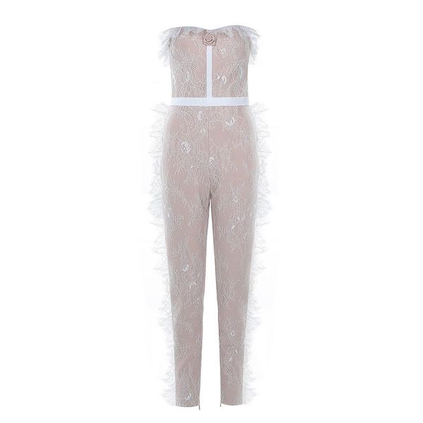 women's jumpsuits & rompers lace jumpsuit 2021 summer autumn elegant bodycon fashion bandage female clothes, Black;white
women's jumpsuits & rompers lace jumpsuit 2021 summer autumn elegant bodycon fashion bandage female clothes, Black;white