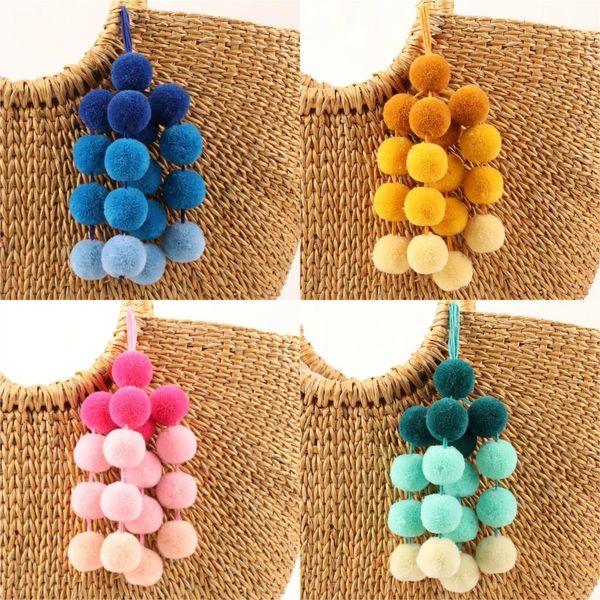 1pc bohemian colorful handmade hairball pompones keyring for women girls bag boho accessories purse charm keychains jewelry, Silver
1pc bohemian colorful handmade hairball pompones keyring for women girls bag boho accessories purse charm keychains jewelry, Silver
