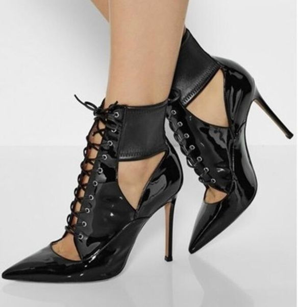 boots sestito girls lace-up stiletto heels dress party shoes lady pointed toe cut-outs sandals women pu patent leather, Black
boots sestito girls lace-up stiletto heels dress party shoes lady pointed toe cut-outs sandals women pu patent leather, Black