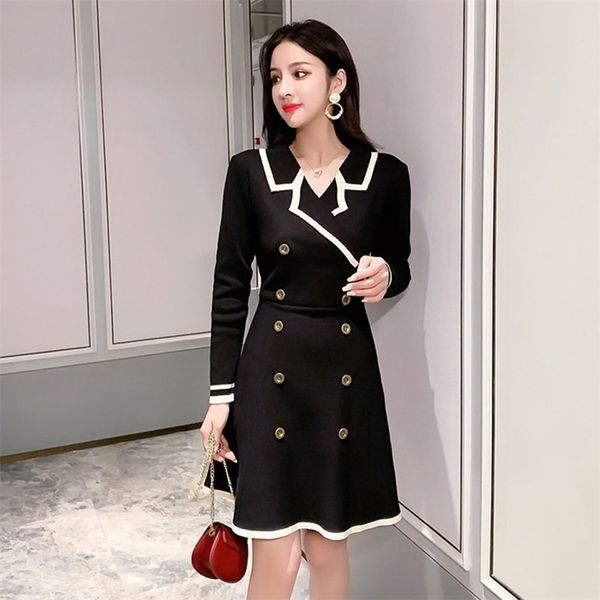 women's autumn dresses long-sleeved short french retro with waist slimming and gentle a-line knitted dress pl271 210506, Black;gray
women's autumn dresses long-sleeved short french retro with waist slimming and gentle a-line knitted dress pl271 210506, Black;gray