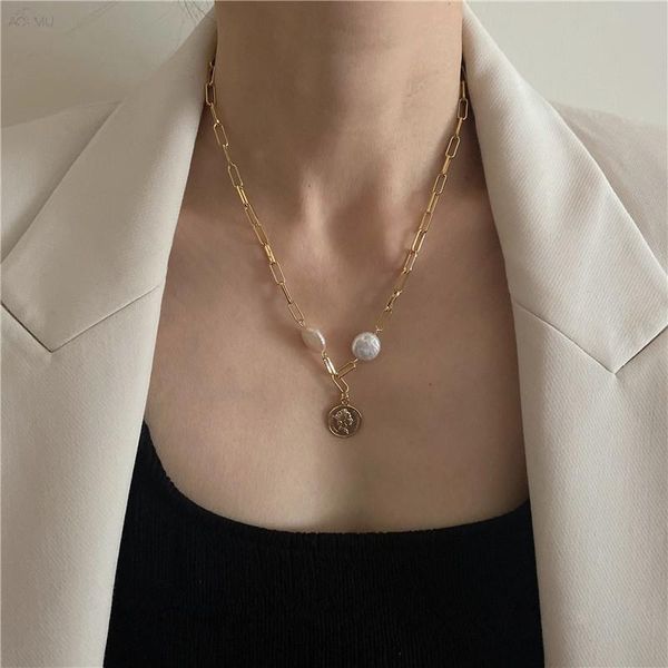 geometric round abstract portrait baroque natural pearl gold color metal neckalce for women party jewelry pendant necklaces, Silver
geometric round abstract portrait baroque natural pearl gold color metal neckalce for women party jewelry pendant necklaces, Silver