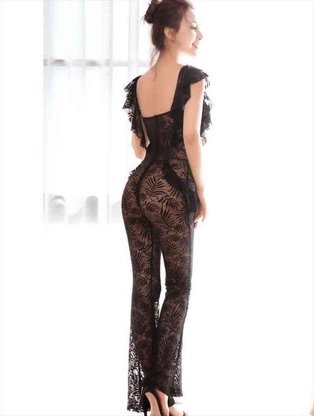 women sheer floral bodycon jumpsuits tight bodysuit flared bell bottoms zip back playsuit dance wear, Black;white
women sheer floral bodycon jumpsuits tight bodysuit flared bell bottoms zip back playsuit dance wear, Black;white