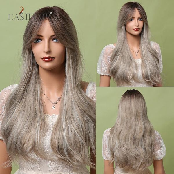 synthetic wigs easihair long wavy with bangs ombre ash brown blonde heat resistant cosplay for women fashion fake hair, Black
synthetic wigs easihair long wavy with bangs ombre ash brown blonde heat resistant cosplay for women fashion fake hair, Black