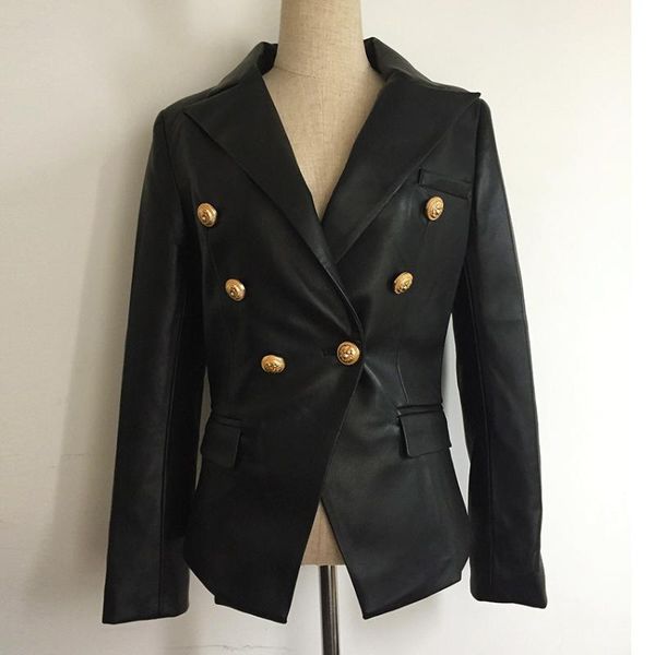 women's suits & blazers est fall winter 2021 designer blazer jacket lion metal buttons double breasted synthetic leather overcoat, White;black
women's suits & blazers est fall winter 2021 designer blazer jacket lion metal buttons double breasted synthetic leather overcoat, White;black