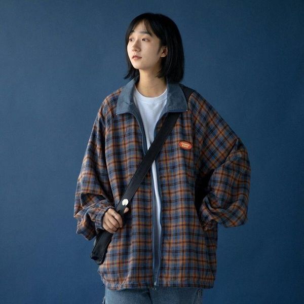 women's jackets ladies wear plaid on both sides, spring and autumn korean loose cool jackets, versatile couple, Black;brown
women's jackets ladies wear plaid on both sides, spring and autumn korean loose cool jackets, versatile couple, Black;brown