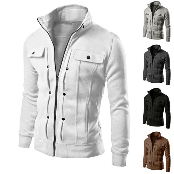men's jackets fashion casual solid colors loose stand collar button decorated long sleeve zipper coat jacket warm outwear casaco#g3, Black;brown
men's jackets fashion casual solid colors loose stand collar button decorated long sleeve zipper coat jacket warm outwear casaco#g3, Black;brown