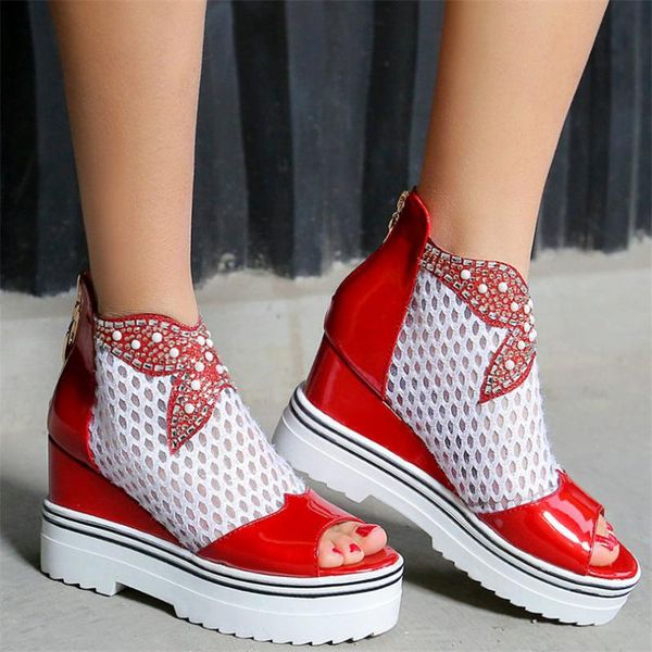 summer sneakers women patent leather platform wedges high heel gladiator sports sandals female open toe rhinestones pumps shoes, Black
summer sneakers women patent leather platform wedges high heel gladiator sports sandals female open toe rhinestones pumps shoes, Black