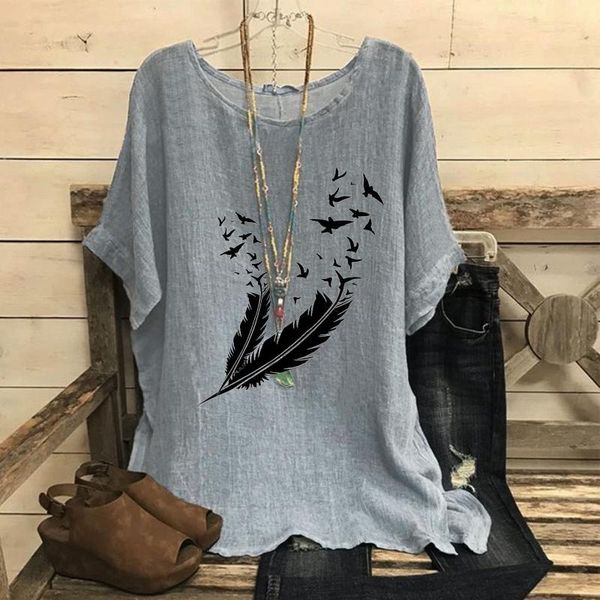 women's blouses & shirts women summer loose printed cotton and linen o-neck shirt short sleeve female plus size femme blusas, White
women's blouses & shirts women summer loose printed cotton and linen o-neck shirt short sleeve female plus size femme blusas, White