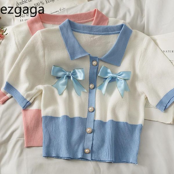 women's knits & tees ezgaga contrast knitted crop women sweet bow patchwork cardigan turn-down collar summer thin stretch button fashi, White
women's knits & tees ezgaga contrast knitted crop women sweet bow patchwork cardigan turn-down collar summer thin stretch button fashi, White