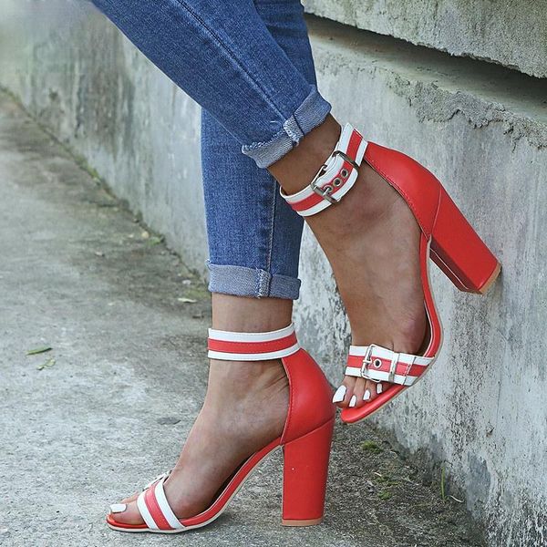 sandals 2021 fashion women red ankle buckle strap summer pumps woman open toe shoes ladies high square heel female plus size 43, Black
sandals 2021 fashion women red ankle buckle strap summer pumps woman open toe shoes ladies high square heel female plus size 43, Black