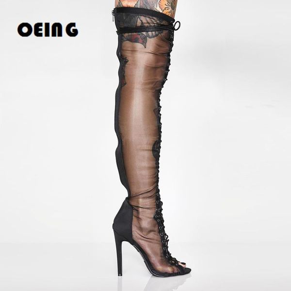 summer women lace up gladiator boots stiletto high heels black mesh thigh open toe cross strap over knee
summer women lace up gladiator boots stiletto high heels black mesh thigh open toe cross strap over knee