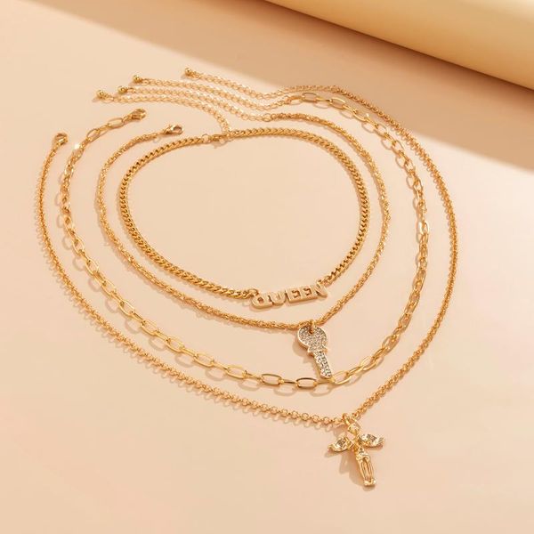 pendant necklaces kunjoe fashion multi layer shiny crystal key necklace for women bohemia letter portrait 2021 design jewelry, Silver
pendant necklaces kunjoe fashion multi layer shiny crystal key necklace for women bohemia letter portrait 2021 design jewelry, Silver