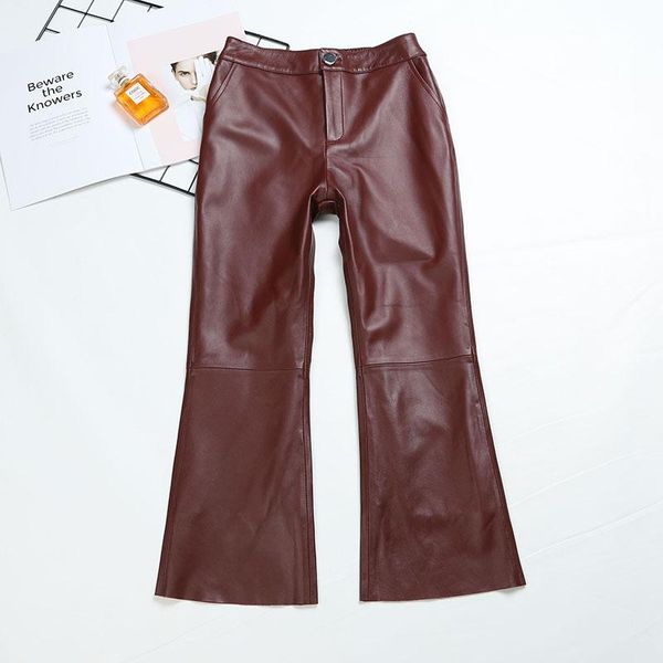 women's pants & capris real leather wine red flare elastic waist genuine sheep female was thin with pockets f2155, Black;white
women's pants & capris real leather wine red flare elastic waist genuine sheep female was thin with pockets f2155, Black;white