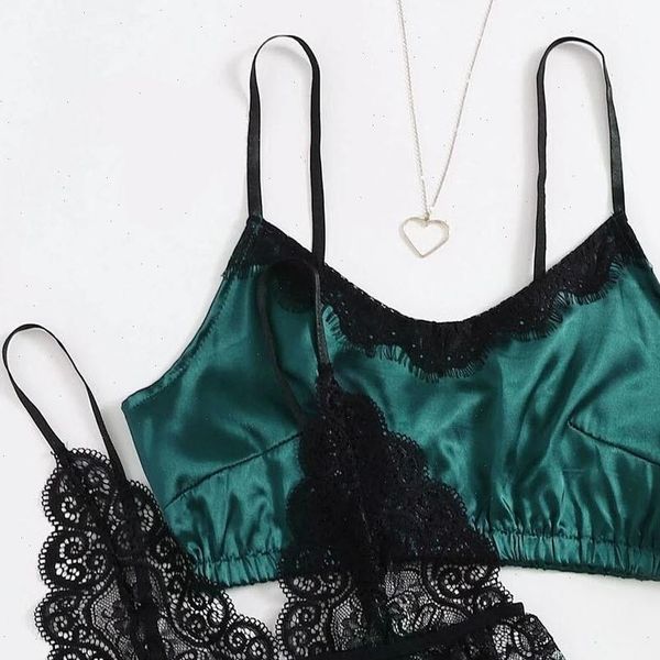 style lace satin pajamas women sleepwear set silk lingerie shorts 3 piece free, Black;red
style lace satin pajamas women sleepwear set silk lingerie shorts 3 piece free, Black;red