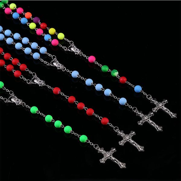 24 pieces wholesale/catholic 8mm colorful beads rosary pendant necklace alloy cross virgin mary center catholic christian religious jewelry, Silver
24 pieces wholesale/catholic 8mm colorful beads rosary pendant necklace alloy cross virgin mary center catholic christian religious jewelry, Silver