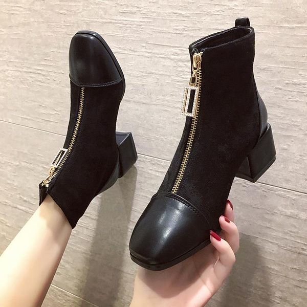 boots 2021 autumn casual shoes woman female fashion ankle black zipper square high heels flock leather ladies
boots 2021 autumn casual shoes woman female fashion ankle black zipper square high heels flock leather ladies