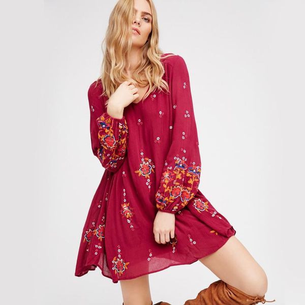 casual dresses summer travel bohemian beach prevents bask in beautiful embroidery flower to show back long sleeve short paragraph dress, Black;gray
casual dresses summer travel bohemian beach prevents bask in beautiful embroidery flower to show back long sleeve short paragraph dress, Black;gray