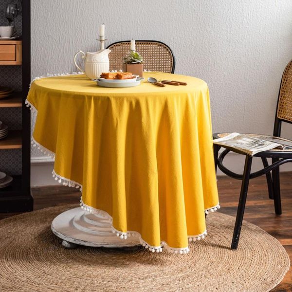 table cloth solid mustard yellow round linen cotton with tassel 150cm for kitchen dining party coffee tea cover
table cloth solid mustard yellow round linen cotton with tassel 150cm for kitchen dining party coffee tea cover