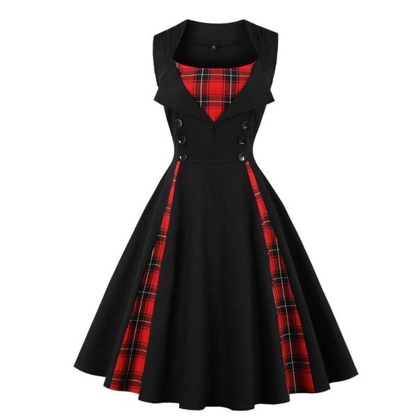 casual dresses vintage plaid long dress women sleeveless v-neck red black boho for night club 4xl 5xl plus size, Black;gray
casual dresses vintage plaid long dress women sleeveless v-neck red black boho for night club 4xl 5xl plus size, Black;gray