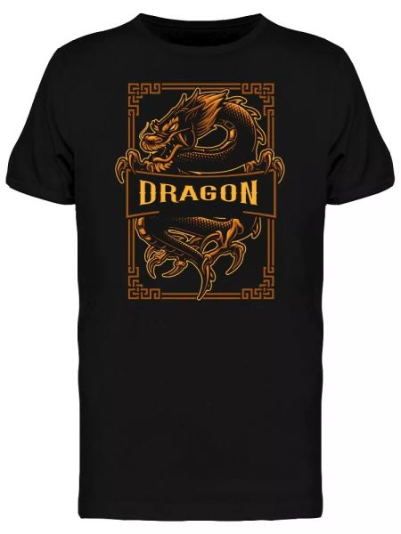 Asian Dragon Art Men's Tee -Image by Shutterstock, White;black