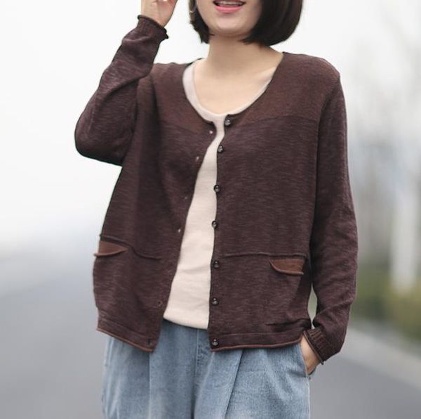 women's jackets harajuku mori girl casual texture linen sweater cardigan knitted jacket oversizedloose round neck long sleeve outercoat, Black;brown
women's jackets harajuku mori girl casual texture linen sweater cardigan knitted jacket oversizedloose round neck long sleeve outercoat, Black;brown