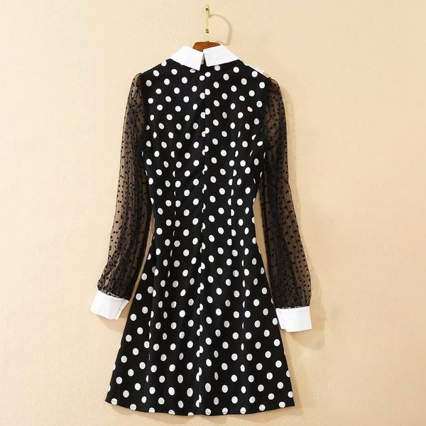 casual dresses sale est fashion 2021 runway women's collar long sleeve bow lace gauze patchwork black polka dot dress, Black;gray
casual dresses sale est fashion 2021 runway women's collar long sleeve bow lace gauze patchwork black polka dot dress, Black;gray