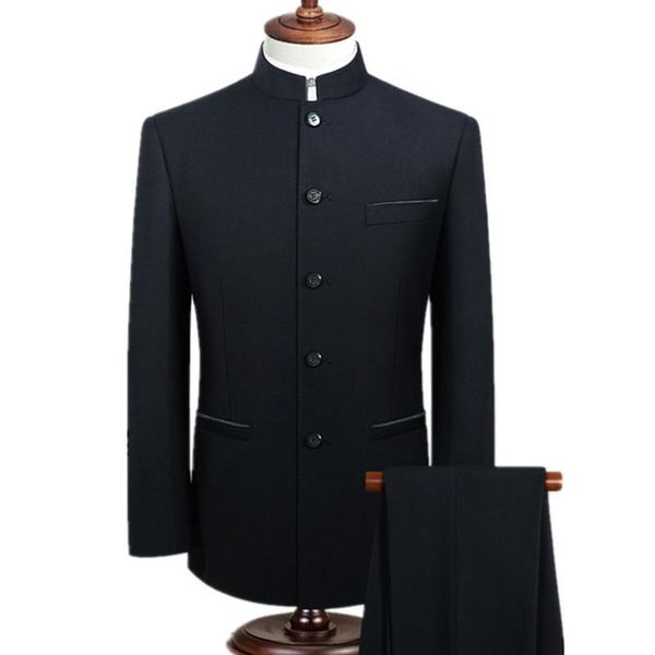 men's suits & blazers stand collar chinese style slim fit two piece suit set / male zhong shan blazer jacket coat pants trousers 2 pcs, White;black
men's suits & blazers stand collar chinese style slim fit two piece suit set / male zhong shan blazer jacket coat pants trousers 2 pcs, White;black