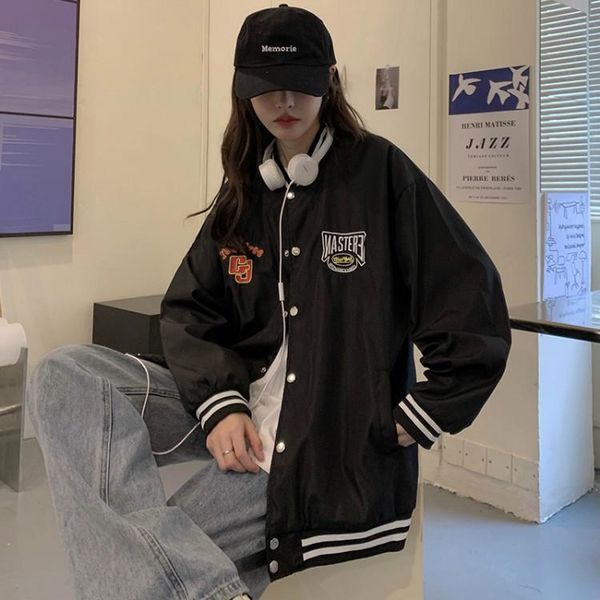 women's jackets 2021 spring and autumn jacket female patch ins long-sleeved harajuku style loose baseball uniform top, Black;brown
women's jackets 2021 spring and autumn jacket female patch ins long-sleeved harajuku style loose baseball uniform top, Black;brown