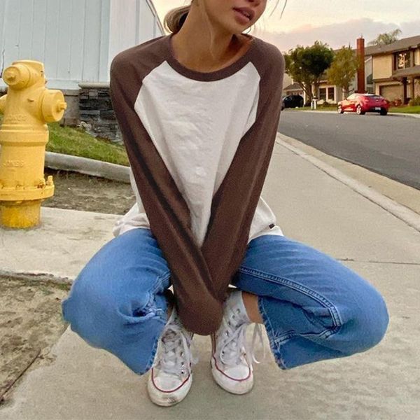 women's hoodies & sweatshirts women color block t-shirt adults casual long sleeve round neck pullover (brown), Black
women's hoodies & sweatshirts women color block t-shirt adults casual long sleeve round neck pullover (brown), Black