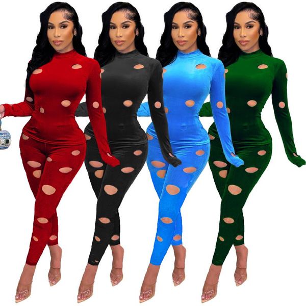 women's two piece pants velvet tracksuit cut out hollow long sleeve and suit set outfits, White
women's two piece pants velvet tracksuit cut out hollow long sleeve and suit set outfits, White