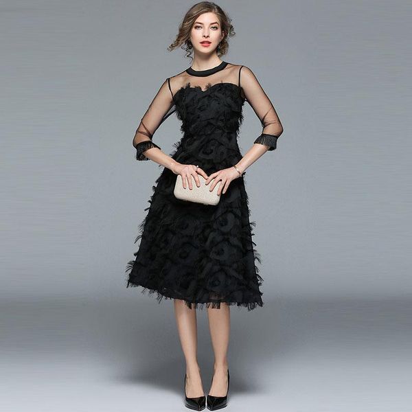 casual dresses elegant luxury women evening party 2021 spring fashion tassel o-neck see through black mesh dress plus size brand, Black;gray
casual dresses elegant luxury women evening party 2021 spring fashion tassel o-neck see through black mesh dress plus size brand, Black;gray