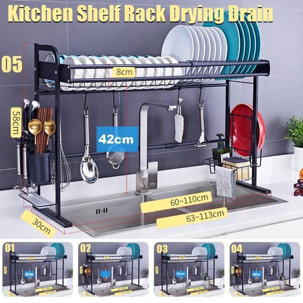 kitchen storage & organization dish drying rack over sink,drainer shelf supplies counter organizer utensils holder,space save stainless stee
kitchen storage & organization dish drying rack over sink,drainer shelf supplies counter organizer utensils holder,space save stainless stee