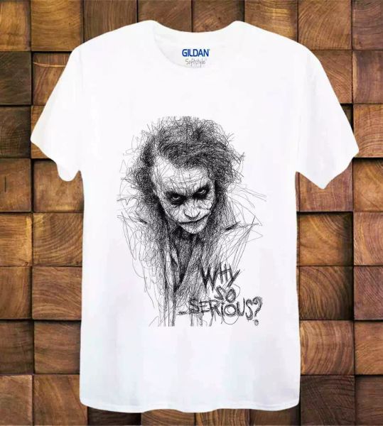 joker sketch t shirt gotham why so serious t shirt ladies men's tee top, White;black
joker sketch t shirt gotham why so serious t shirt ladies men's tee top, White;black