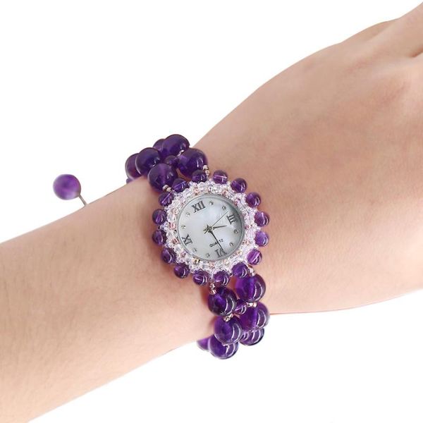 wristwatches fashion nature amethyst quartz watch for women wrist wristwatch girls students gifts purple bracelet jewelry, Slivery;brown
wristwatches fashion nature amethyst quartz watch for women wrist wristwatch girls students gifts purple bracelet jewelry, Slivery;brown