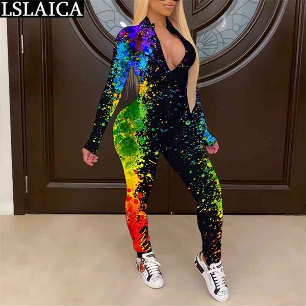 jumpsuit women fashion tie dye print long sleeve v neck zipper bodysuits casual autumn bodycon playsuit clubwear 210515, Black;white
jumpsuit women fashion tie dye print long sleeve v neck zipper bodysuits casual autumn bodycon playsuit clubwear 210515, Black;white
