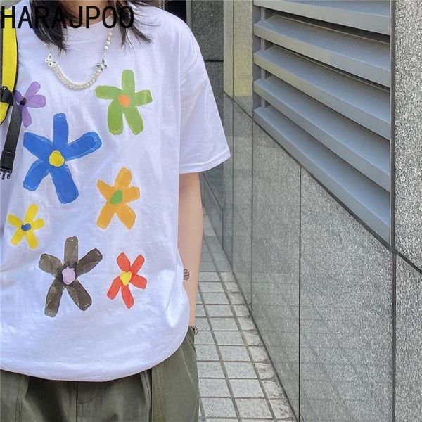 harajpoo women t-shirts summer korean ins niche design graffiti hand-painted small flower printing wild loose short-sleeved women's t-, White
harajpoo women t-shirts summer korean ins niche design graffiti hand-painted small flower printing wild loose short-sleeved women's t-, White